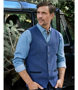Gilet classique - Homme - Cachemire & Coton Bio